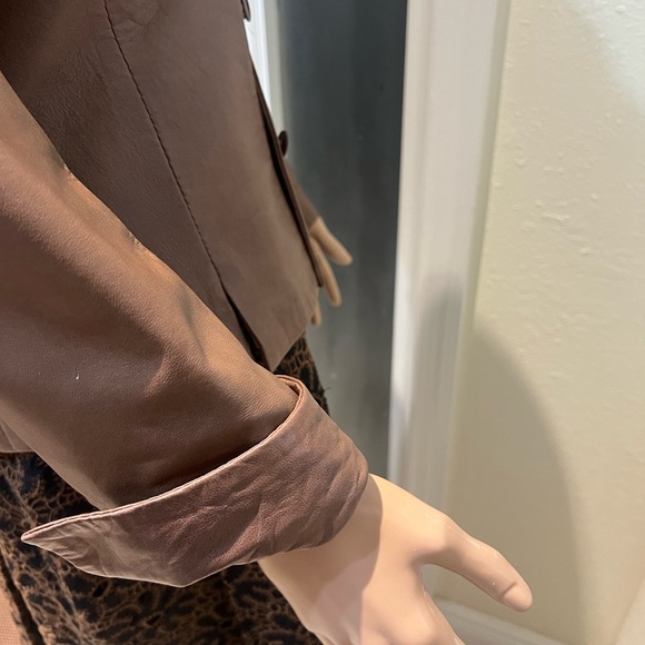 BROWN NAPPA LEATHER JACKET - Picture 7 of 12